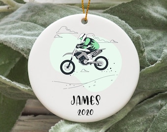 Ornement de Noël personnalisé Dirt Bike, Ornement d’arbre de Noël Dirt Bike, Ornement de Dirt Bike, Ornement de motocross, Cadeau de moto hors route N589