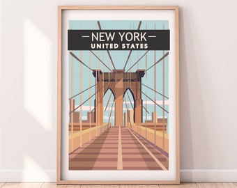 New York Print, New York Canvas, New York Poster, New York Wall Decor, New York Themed Gift NP345