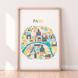 Paris Poster, Paris Map Art, Paris Map Wall Art, Paris Canvas, Paris Map Print, Paris Wall Decor, Paris Travel Poster NP102