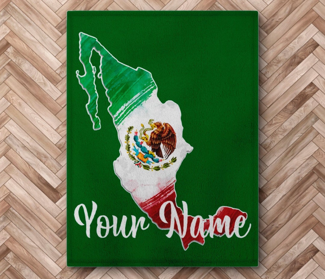 Personalized Mexico Flag Blanket Custom Mexican Flag Blanket Etsy