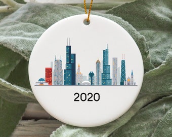 Chicago Christmas Ornament, Chicago Christmas Decorations, Chicago Christmas Tree Ornament, Chicago Gift N474