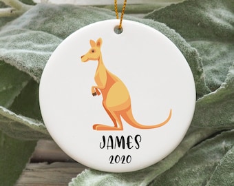 Gepersonaliseerde Kangoeroe Kerst Ornament, Kangoeroe Kerstboom Ornament, Kangoeroe Ornament N577