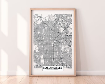 Affiche de Los Angeles, Affiche de carte de Los Angeles, Art de mur de Los Angeles, toile de Los Angeles, impression de Los Angeles, décor de mur de Los Angeles NP179