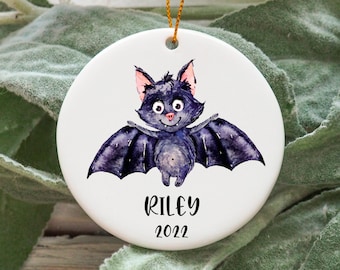 Personalized Bat Christmas Ornament, Custom Bat Gift Idea, Bat Ornament, Bat Present, Bat Christmas Tree Ornament N858