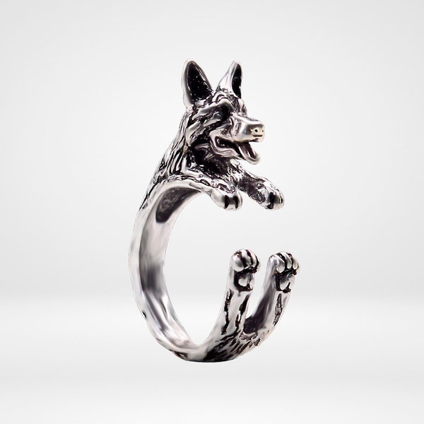 Wolf Ring, Wolf Head Ring, Sterling Silver Wolf Ring, Wolf Face Ring N715