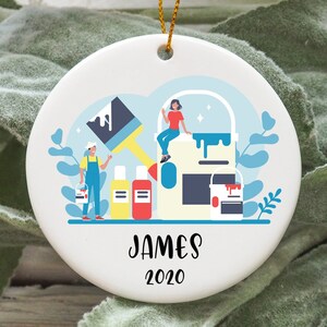 Personalized Painter Christmas Ornament, Painter Christmas Tree Ornament, Painter Ornament, Painter Christmas Gift N534