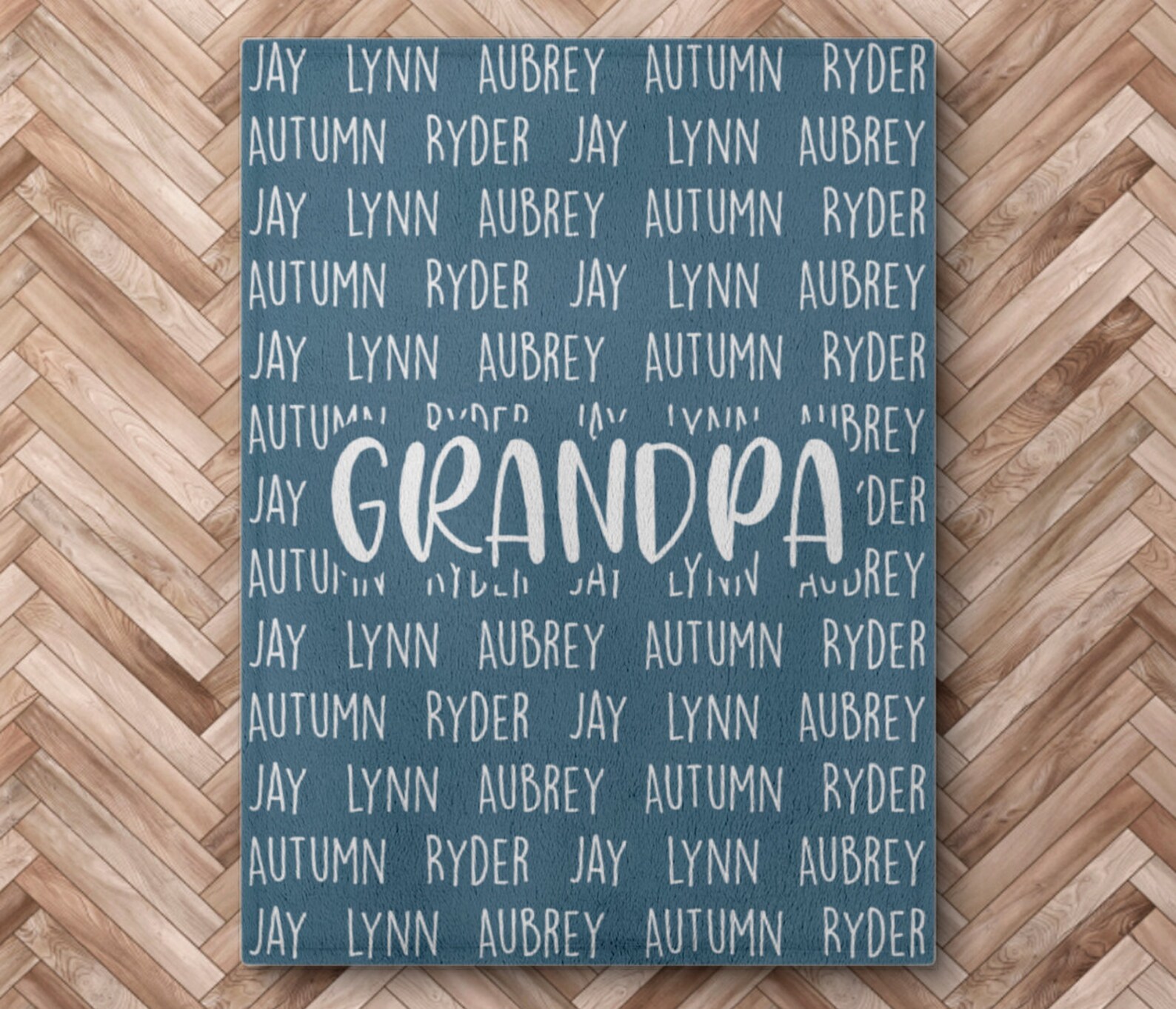 Grandpa Gift Grandpa Blanket With Names Personalized Grandpa Etsy