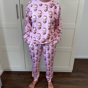 Custom Face Pajamas Set, Personalized Pajamas with Faces, Custom Photo Pajamas, Family Christmas Pajamas Gift, Couple Pajamas N1038 image 4