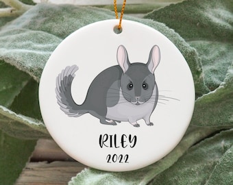 Personalized Chinchilla Christmas Ornament, Custom Chinchilla Gift Idea, Chinchilla Ornament, Chinchilla Christmas Tree Ornament N905