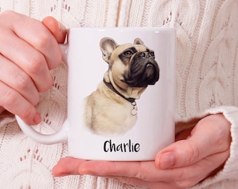 Personalized French Bulldog Mug, French Bulldog Cup, Gift for French Bulldog Lovers, French Bulldog Coffee Mug, Frenchie Mug N324