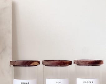 Stackable Glass Pantry Storage Jars – Airtight Kitchen Storage Containers Tea Coffee and Sugar 500ml