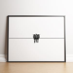 3 pájaros Póster Ilustración de arte mural - A4 A3 A2 A1 A0 o Tamaño personalizado