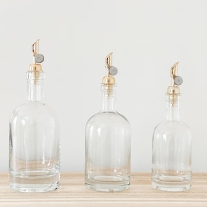 Glasflaschen Olivenöl / Essig-Ausgießer Aufbewahrungsflasche 350 ml, 500 ml und 700 ml Wiederverwendbar Organisieren Sie Ihre Küche - Auswahl an Deckeln