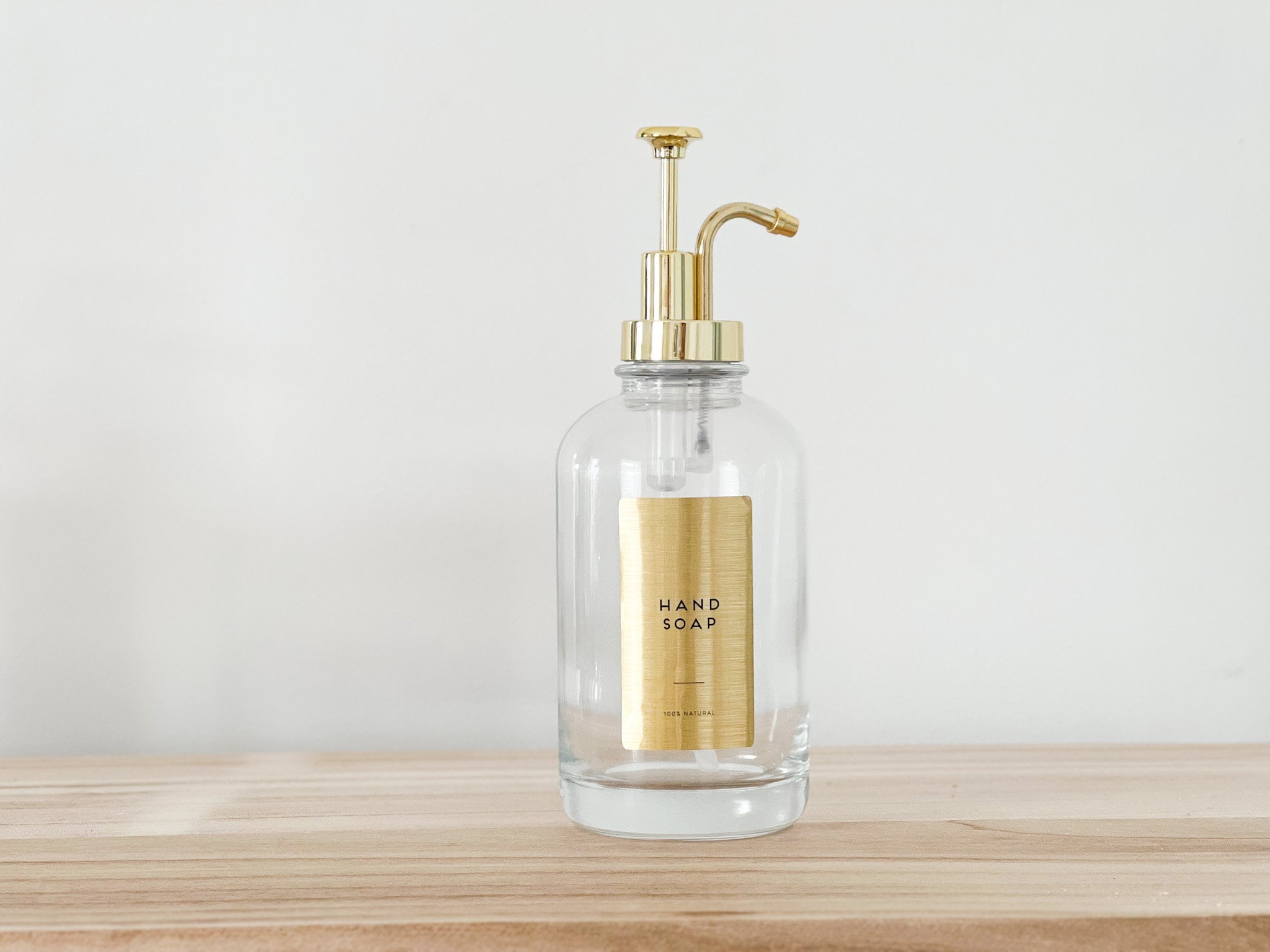 Refillable Soap Dispenser 500 ML Glass Bottle with Gold Pump