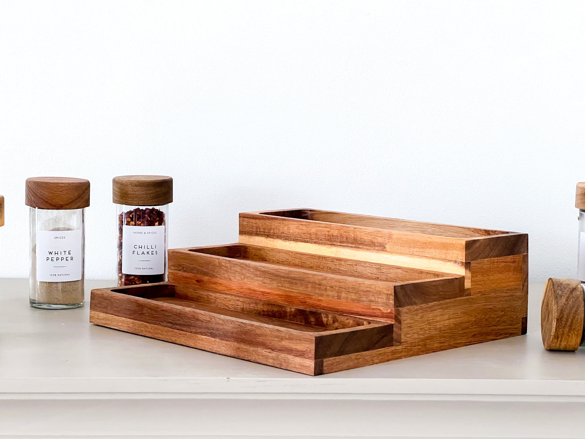 18-Jar Acacia Wood Spice Rack + Reviews