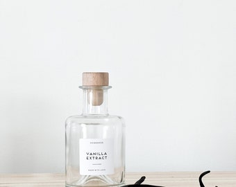DIY Vanilla Extract Bottles 250ml  with Personalised Waterproof Labels