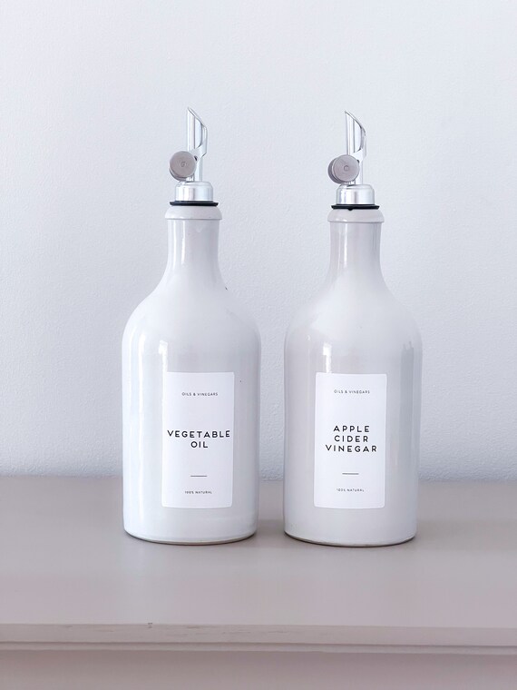 Ravenhead 500ml Glass Olive Oil Pourer Bottles - Set Of 2, Clear