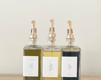 Glass Olive Oil Dispenser Bottle – Personalized Kitchen Cruet, Choice of Pourer