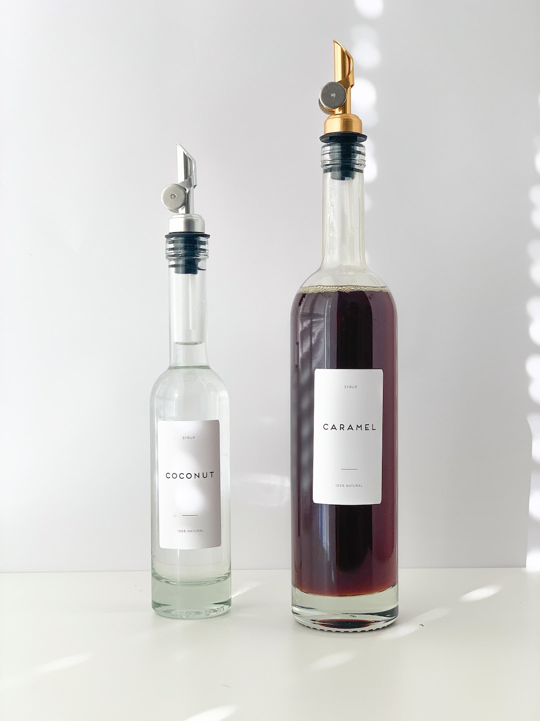 Coffee Syrup Bottles With Weighted Pourer 200ml 500ml Reusable Organise Your Kitchen Choice of