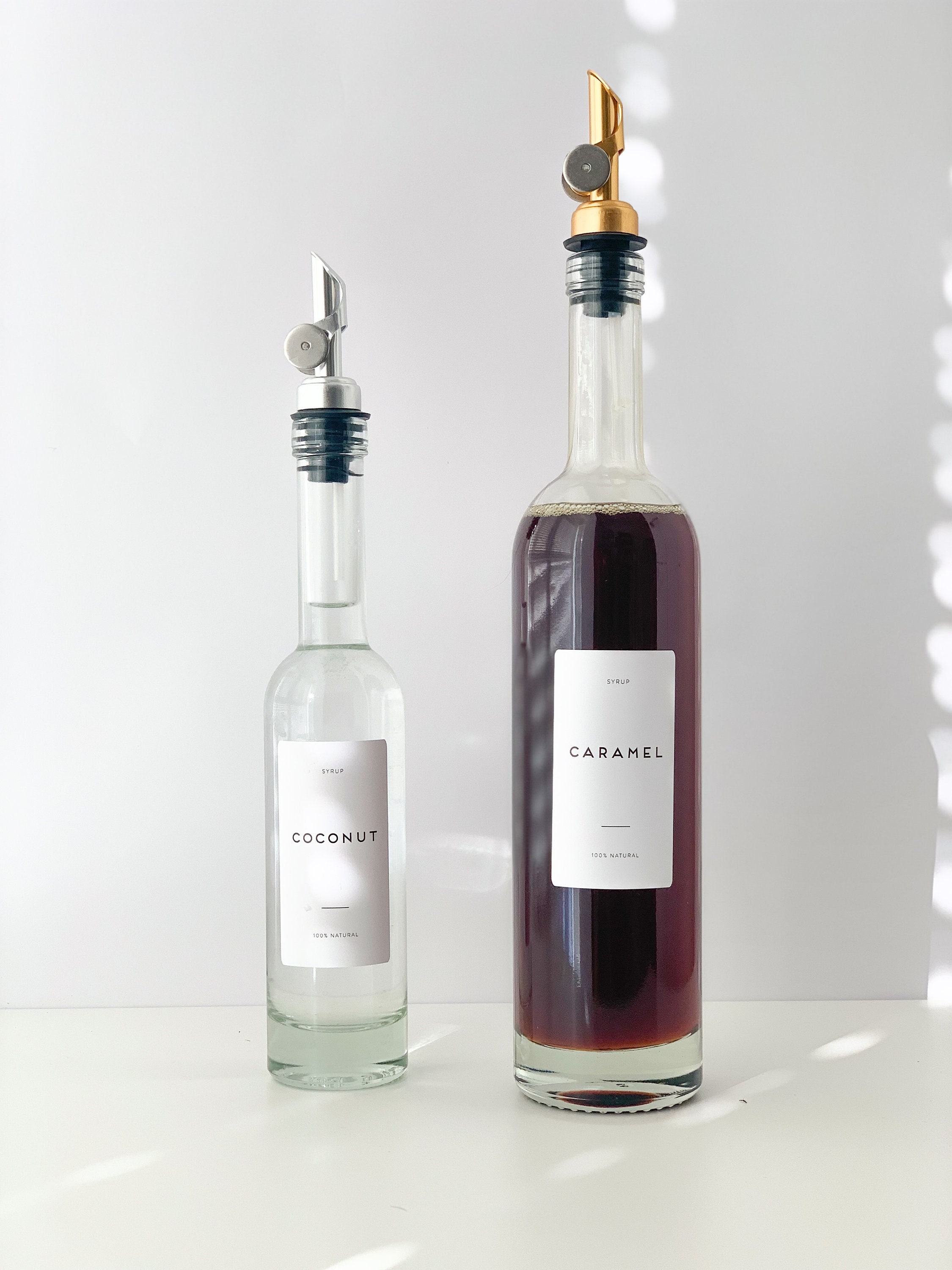 SagaSave 4 Pcs Bottle Pourer Cork, Stainless Steel Oil Bottle Spouts Vinegar Dispenser With Caps, Straight Liquor Bottle Pourer For Wine, Syrup, Liquor