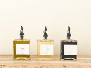 Dispenser Olio In Vetro 500 Ml Con Ugello Antigoccia E Imbuto In Acciaio, Bottiglia Per Olio D'Oliva E Aceto, Design Trasparente