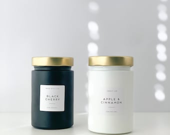 Black & White Pantry Jars - Gold Lid, Custom Waterproof Labels