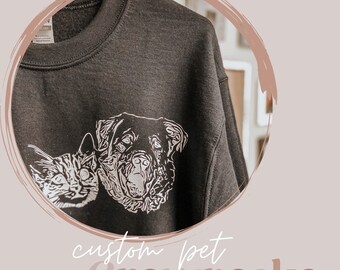 Custom Dog/Cat CREWNECK | Personalized Dog Crewneck | Personalized Cat Crewneck | Dog Lovers | Cat Lovers