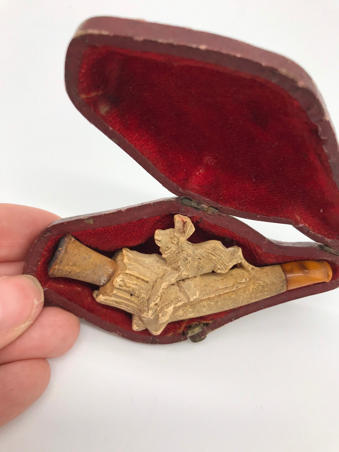 Rare Antique Miniature Meerschaum Carved Smoking Pipe in Shape of a ...