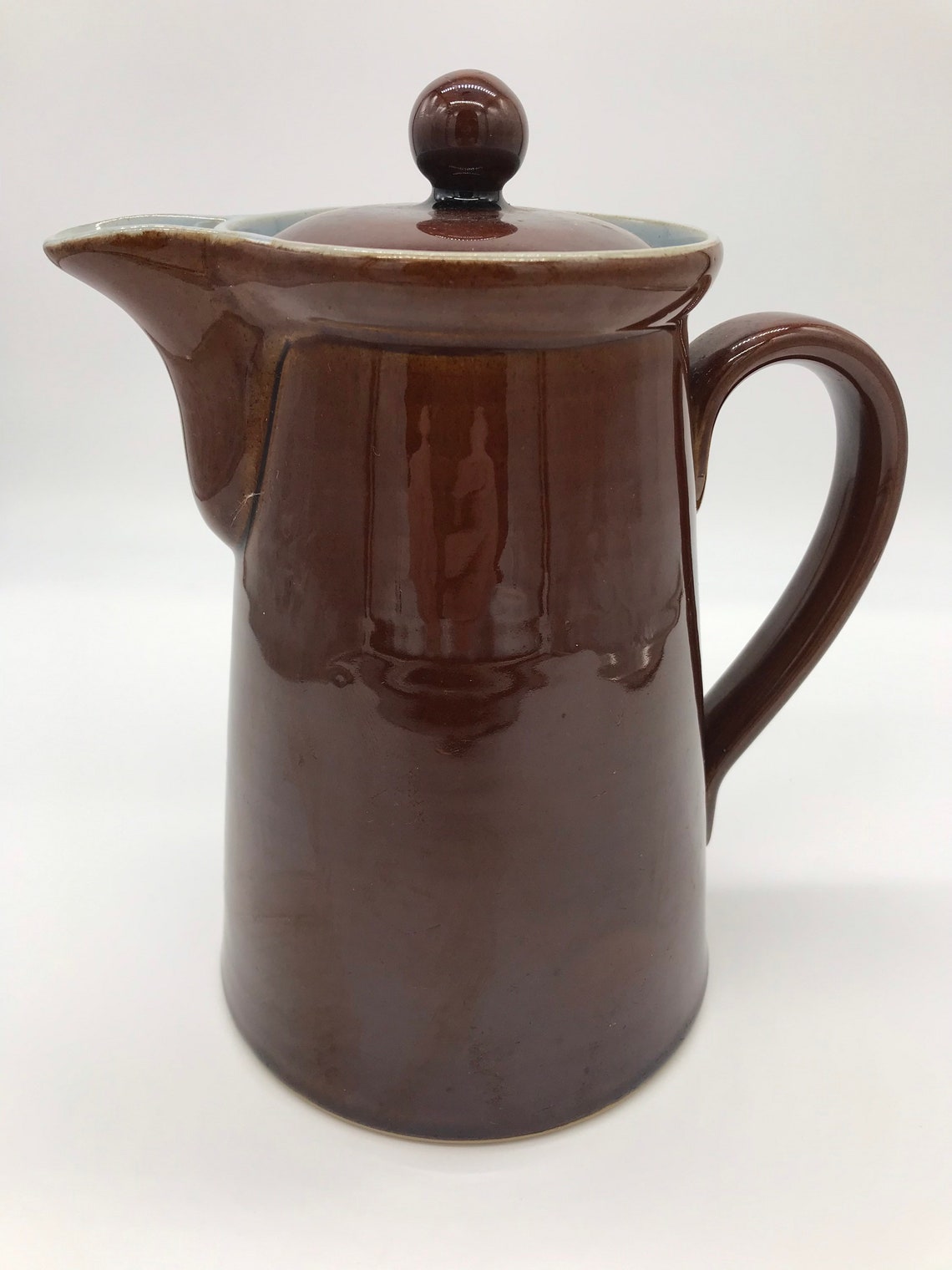 Vintage 1970s Denby stoneware brown glazed tea coffee pot mid Etsy 日本