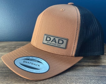 Personalized Laser Engraved Patch Dad Hat | Custom Snapback Trucker Hat