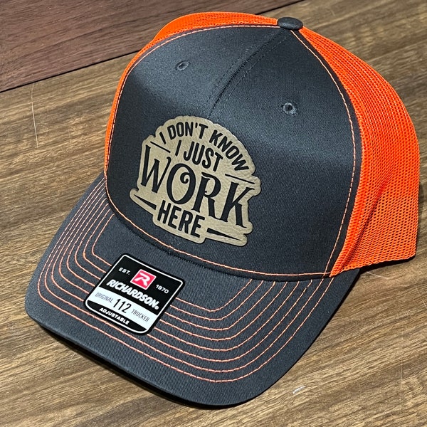 I Don't Know I Just Work Here Trucker Hat with Patch | Trendy Hat | Hat Trend | Funny Hat | Funny Hats For Men | Tumbler