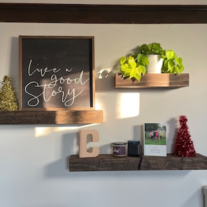 FREE SHIPPING | Floating Shelf | Rustic Floating Shelf | Ledge Shelf | Wooden Floating Shelf | Floating Shelves | Farmhouse Decor | Kitchen