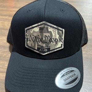 We The People 2A Die Cut UV Printed Leather Patch | Trendy Hat | Hat Trend | Funny Hat | Funny Hats For Men | Freedom | 2A | USA | Patriotic