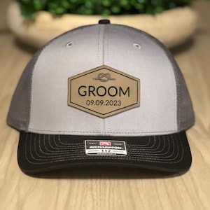 Custom Groom Wedding Party Hats | Groomsman Caps | Best Man Hat | Groom Patch Trucker Hats | Bride and Groom Hats | Wedding Party Hats Caps