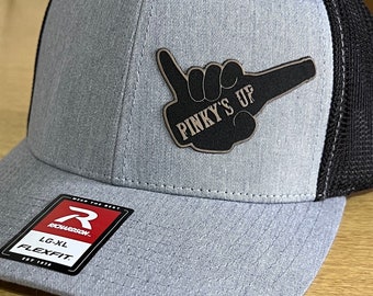Pinky's Up Hat with Laser Engraved Patch | Trendy Trucker Hat