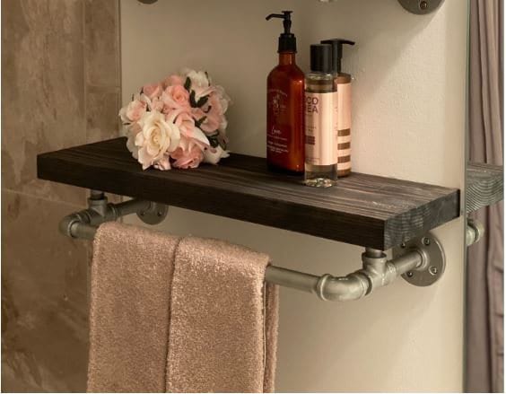 Wall Mount 3-Tier White and Chrome Bathroom Shelf with Towel Bar and R –  Danya B.