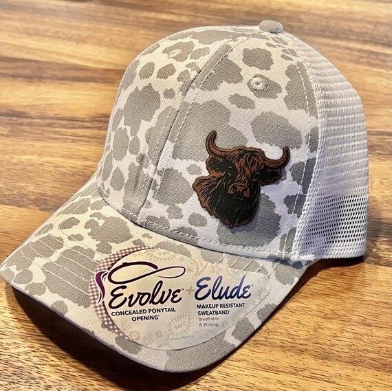 Highland Cow Patch Trucker Hat | Leopard Print, Ponytail  display picture 2