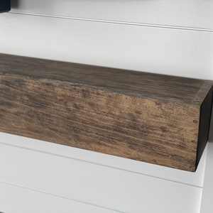 Fireplace Mantel Rustic Mantel Floating Mantel Floating Shelf Mantle Mantel Mantel Shelf Wood Mantle Wall Shelf Real Wood image 4