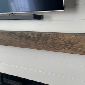 Fireplace Mantel Rustic Mantel Floating Mantel Floating Shelf Mantle Mantel Mantel Shelf Wood Mantle Wall Shelf Real Wood image 3