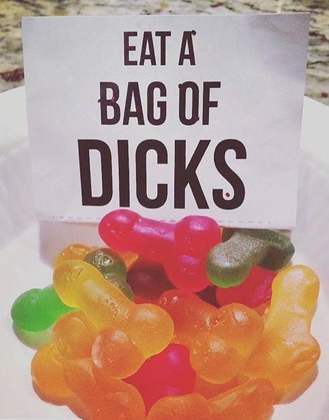 Bag of Dicks Gummy Dicks With Funny Note for Prank Gag or Etsy