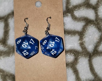 D20 Dice earrings - gaming gifts colorful DND role playing game character dice