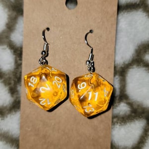 D20 Dice earrings - gaming gifts colorful DND role playing game character dice