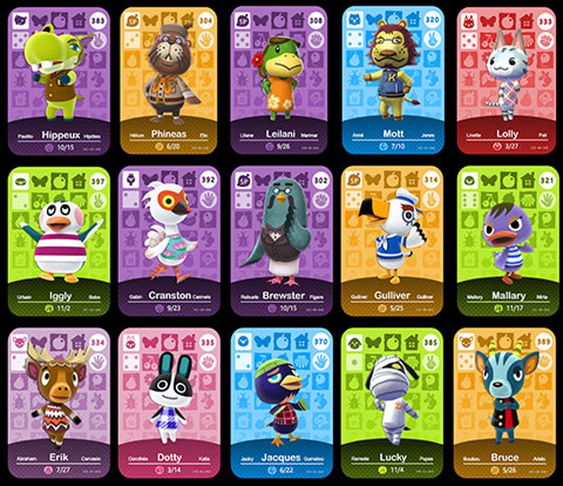 Animal Crossing Amiibo Cards ACNH ACNL Choisissez NIMPORTE | Etsy