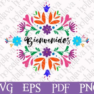 Mexican Flowers Svg, Downloadable file, Digital Svg file, laser compatible file, Laser ready Svg file, Maker Svg file, Personalized Mexican