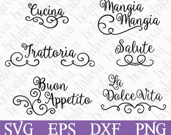 Svg Digital Cucina Italiana Download, Svg Downloadable file, Svg laser cutter files, Instant download, Custom SVG file, Dxf, Png, Eps Files