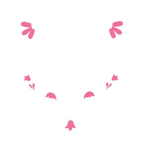 May include: Pink floral design with a symmetrical pattern of flowers and leaves. The design is perfect for crafting projects, scrapbooking, or adding a touch of whimsy to any project.