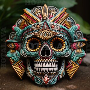 Crâne de sucre aztèque, mexicain Dia de Muertos, art numérique, téléchargement numérique, crâne de sucre