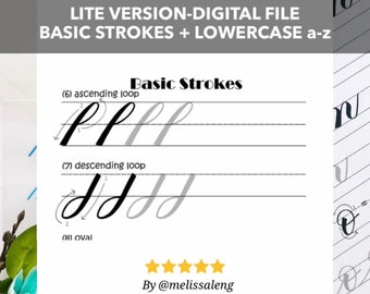 Big Brush LITE VERSION Lettering Guide - Digital File