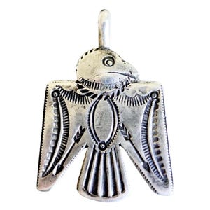 Thunderbird Anhänger von Buffalo / Old Navajo Style in Sterling Silber