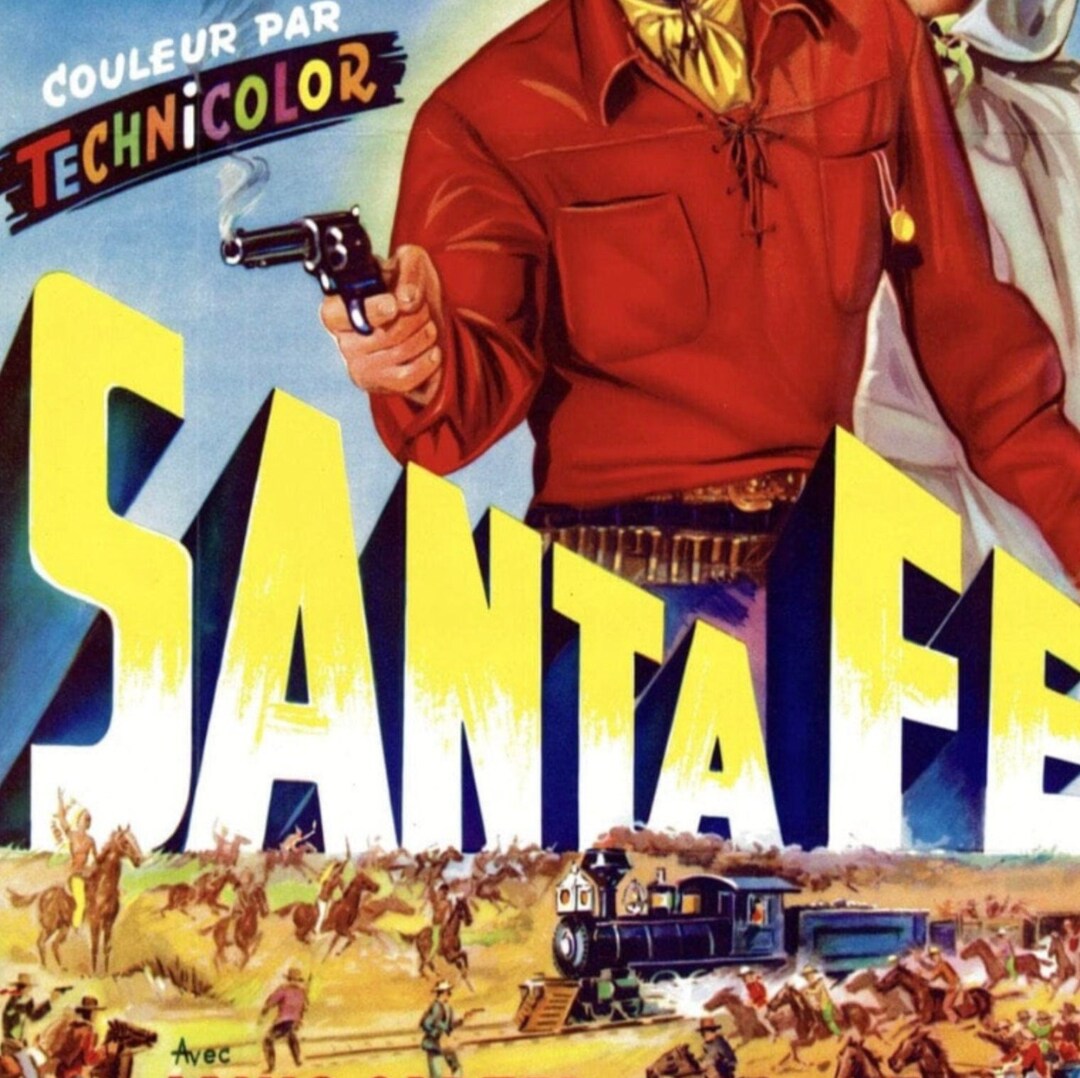 Santa Fe Movie Poster Print Framed / Cowboy Western 1951 / Etsy